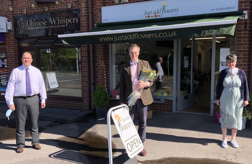 Michael outside flower shop