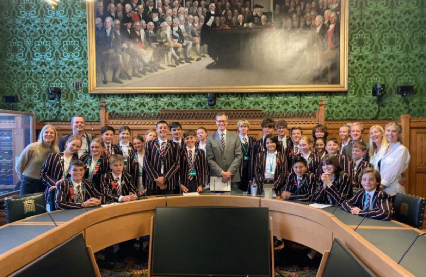 Castle Court pupils with Michael