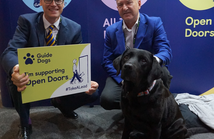 Michael with Guide Dog