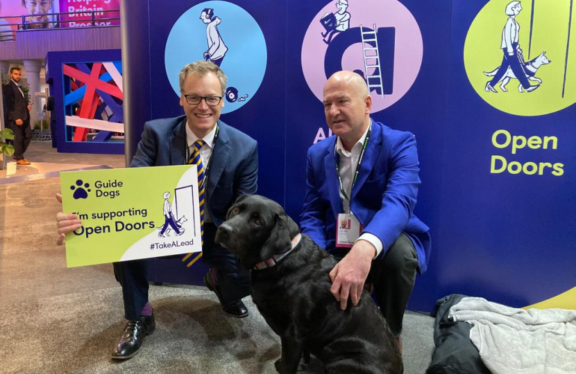 Michael with Guide dog