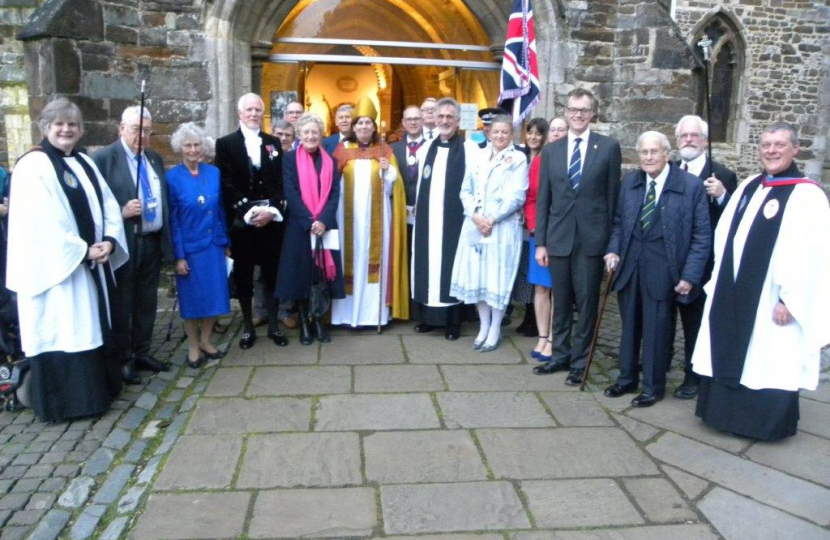 Dignitaries outside service