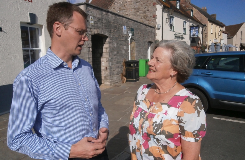 Michael Tomlinson talking with Councillor Nicola Wiggins