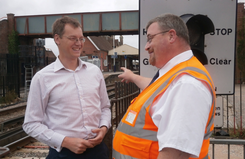 Michael visiting the crossing at Wareham