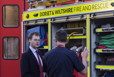 Michael visiting fire station