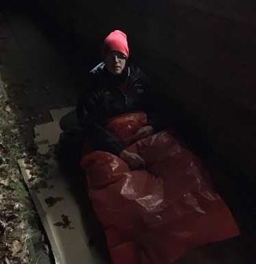 Michael sleeping out