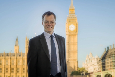 Michael outside Parliament