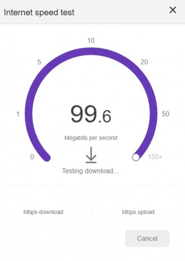 Speed test graphic