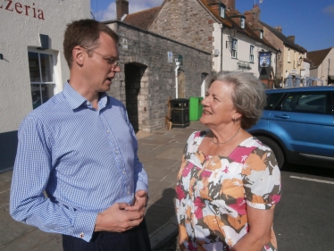 Michael Tomlinson talking with Councillor Nicola Wiggins