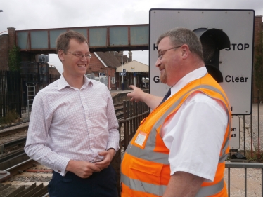 Michael visiting the crossing at Wareham